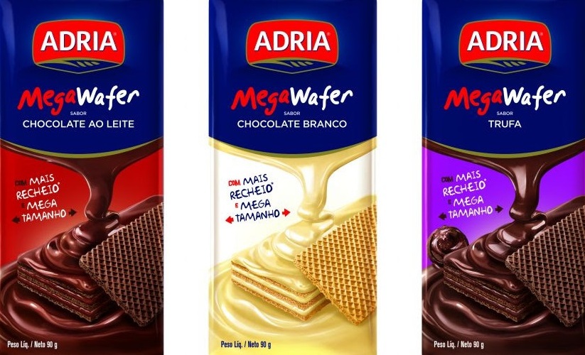 Adria apresenta Mega Wafer em três sabores Foto divulgacao