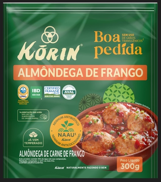 Korin traz almôndega de frango certificada Foto Divulgação Korin 2