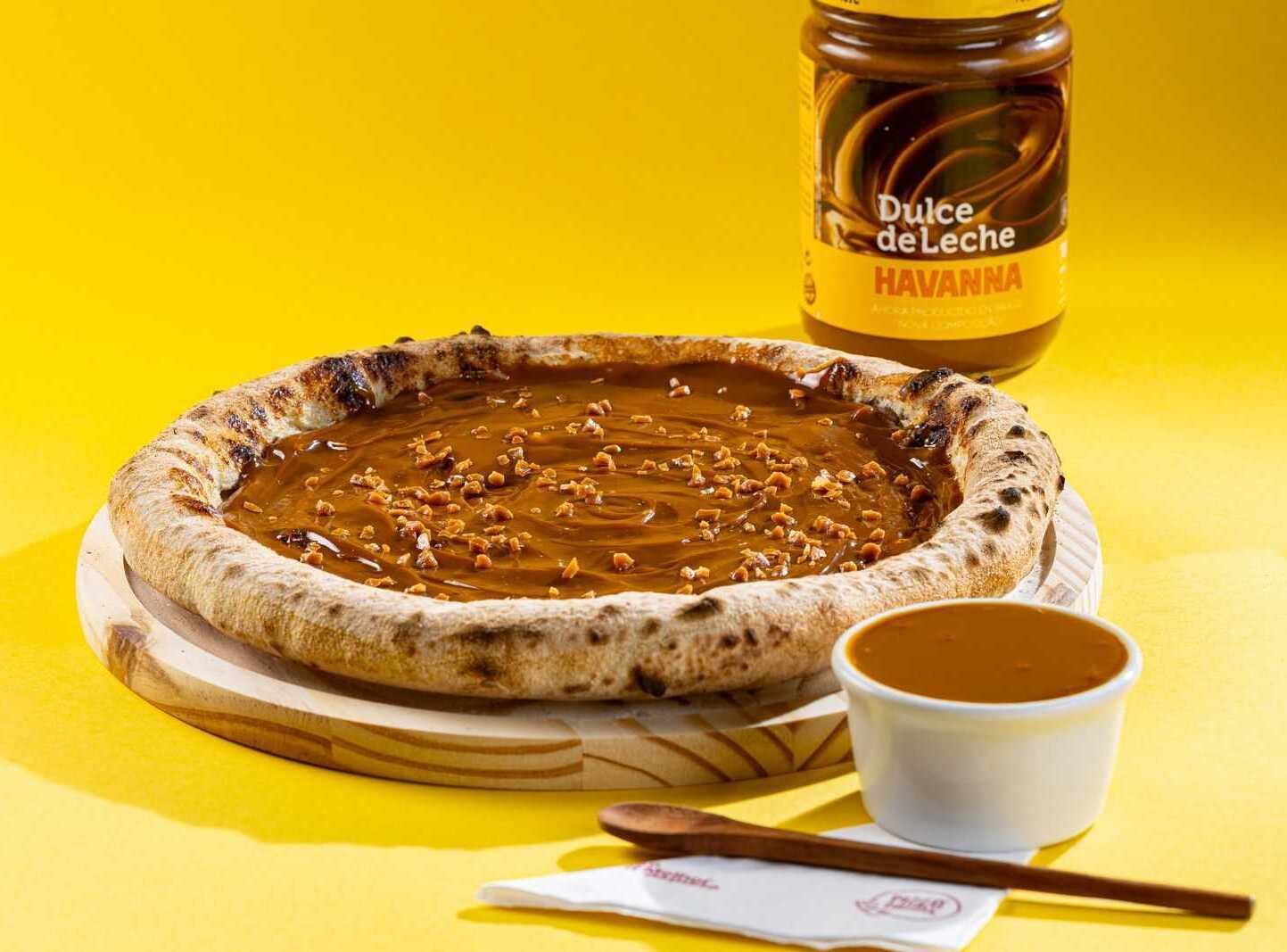 Pizza Prime usa dulce de leche da Havanna Foto Divulgação Havanna