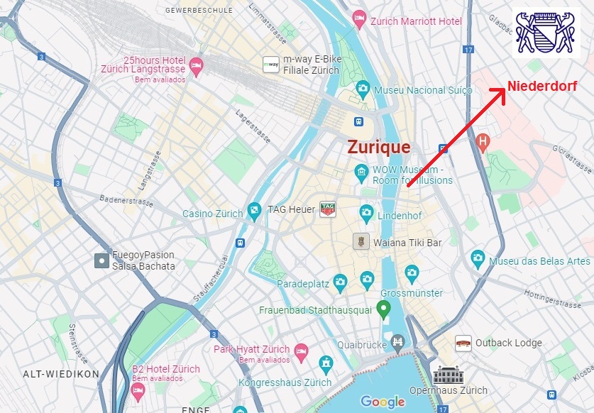 Suíça no Verão Niederdorf, em Zurique, tem de (quase) tudo 3 Mapa Google Maps