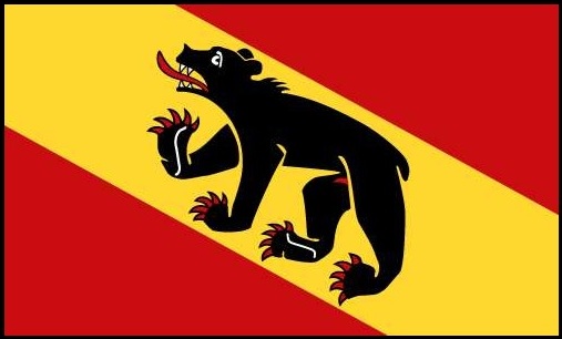 Suíça no Verão o legal de Berna é se perder no Centro Bandeira de Berna Imagem de Internet