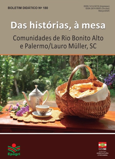 Livro traz receitas de comunidades rurais de SC Foto Reprodução do Site da Epagri
